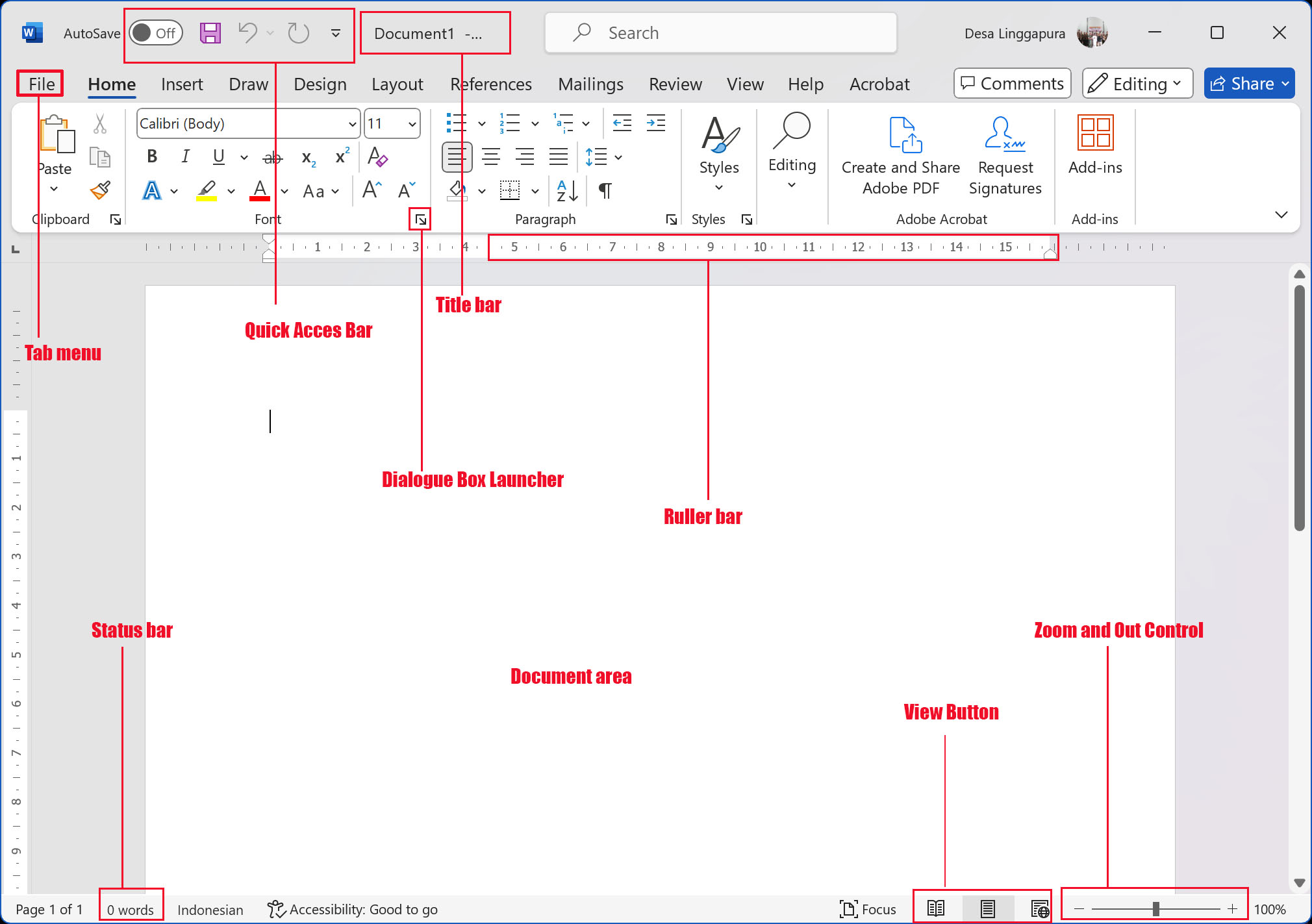 Fungsi-fungsi menu yang ada di Ms Word