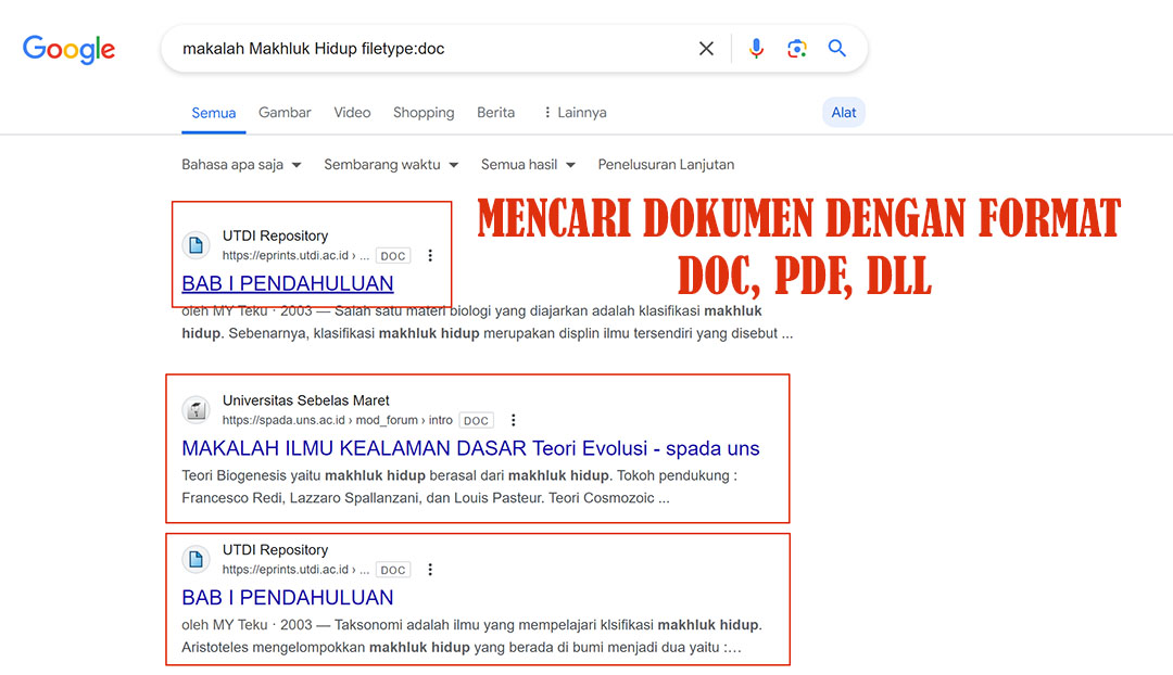 Cara Mencari Dokumen Dengan Format Tertentu di Mesin Pencari Google