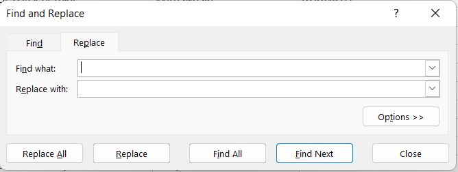 CTRL F Excel