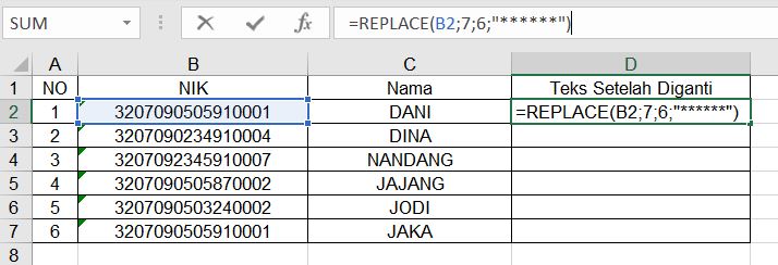 Rumus mengganti teks dengan mudah 1