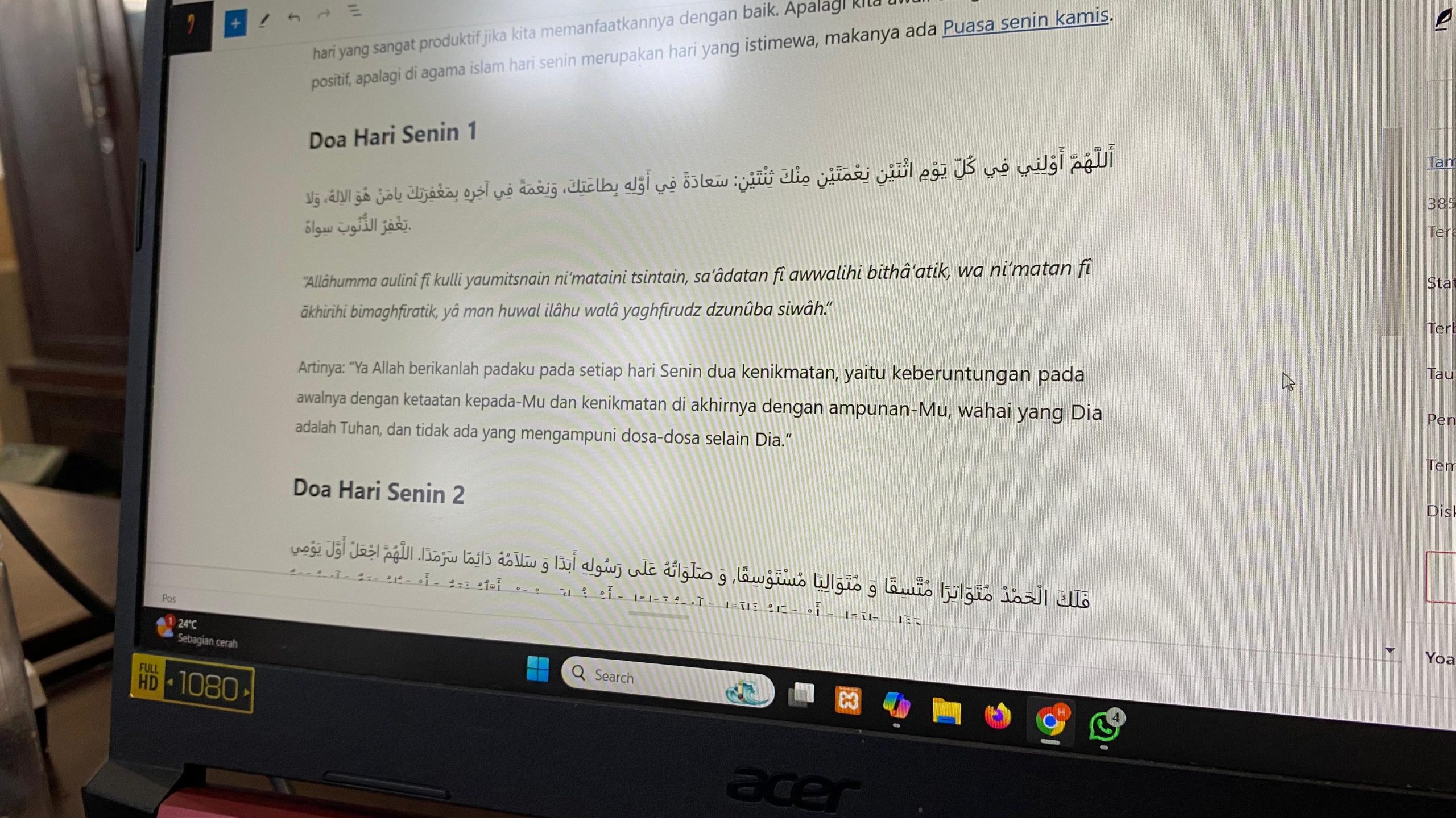 Doa Hari Senin untuk Mengawali Rutinitas