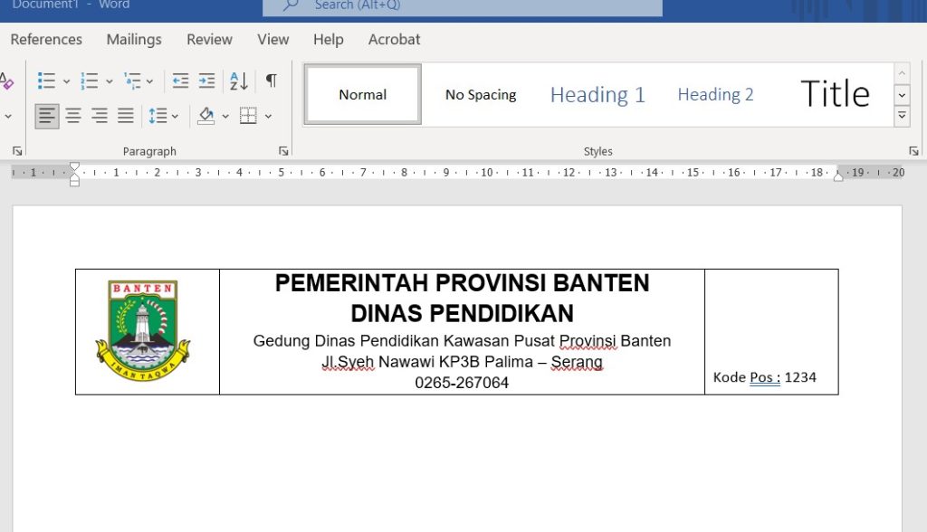 Cara Membuat Kop Surat di MS Word 3