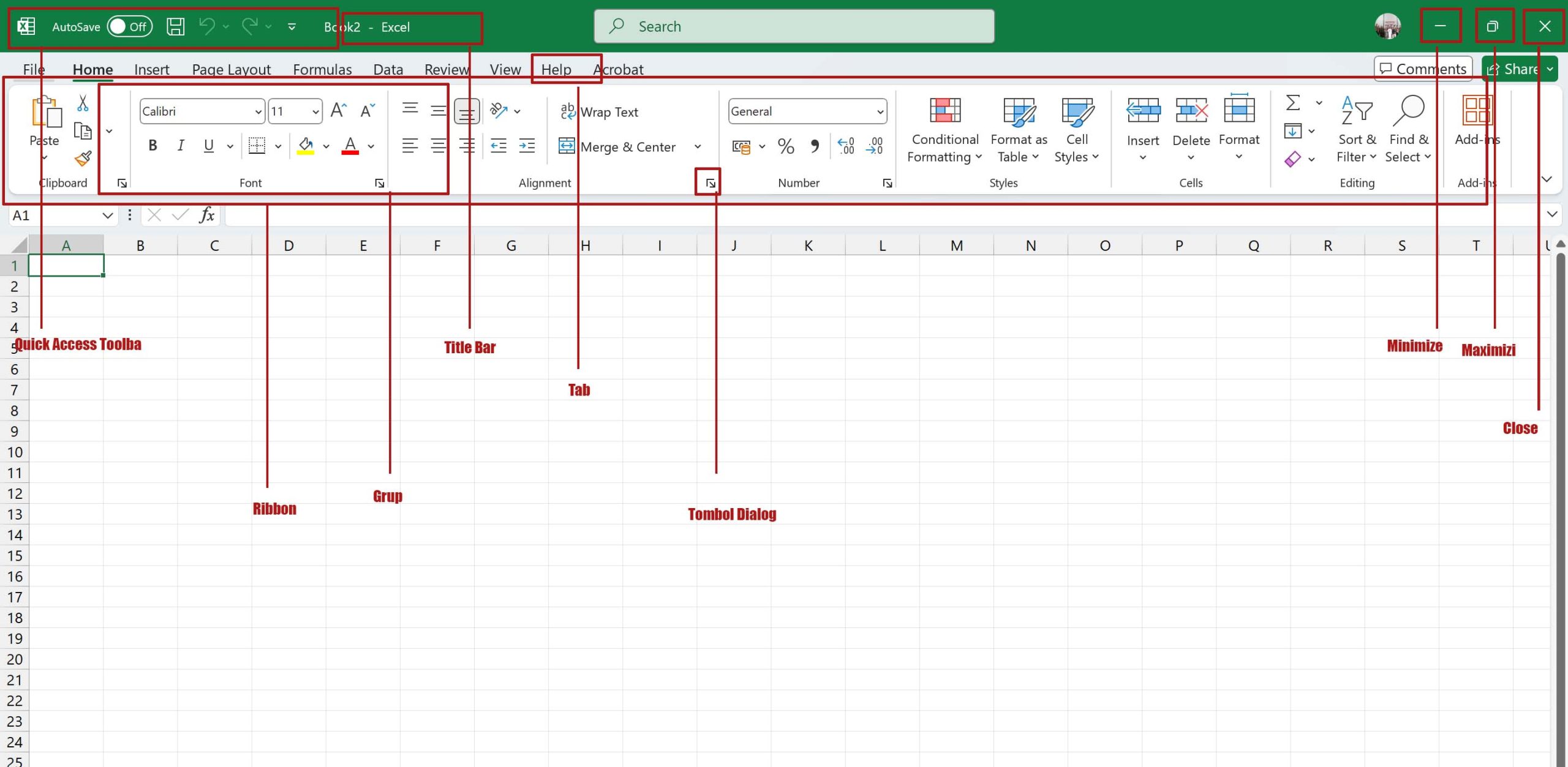 Mengenal Fungsi Menu Utama yang ada di Ms Excel