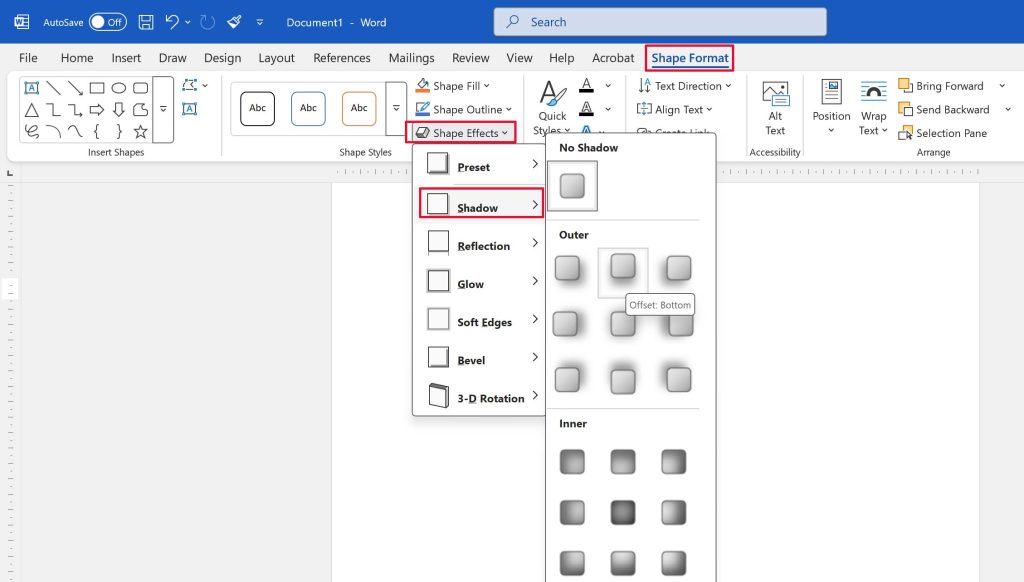 Cara Menambahkan Efek Bayangan Pada Text Box di MS word