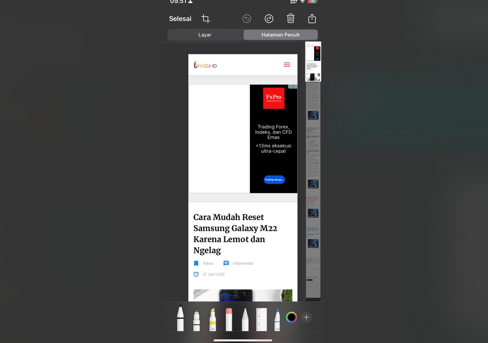 Cara Screenshot Panjang di iPhone